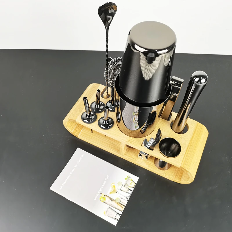 Набор для бардинга Бостон комплект из 11 предметов шейкер коктейлей черного и