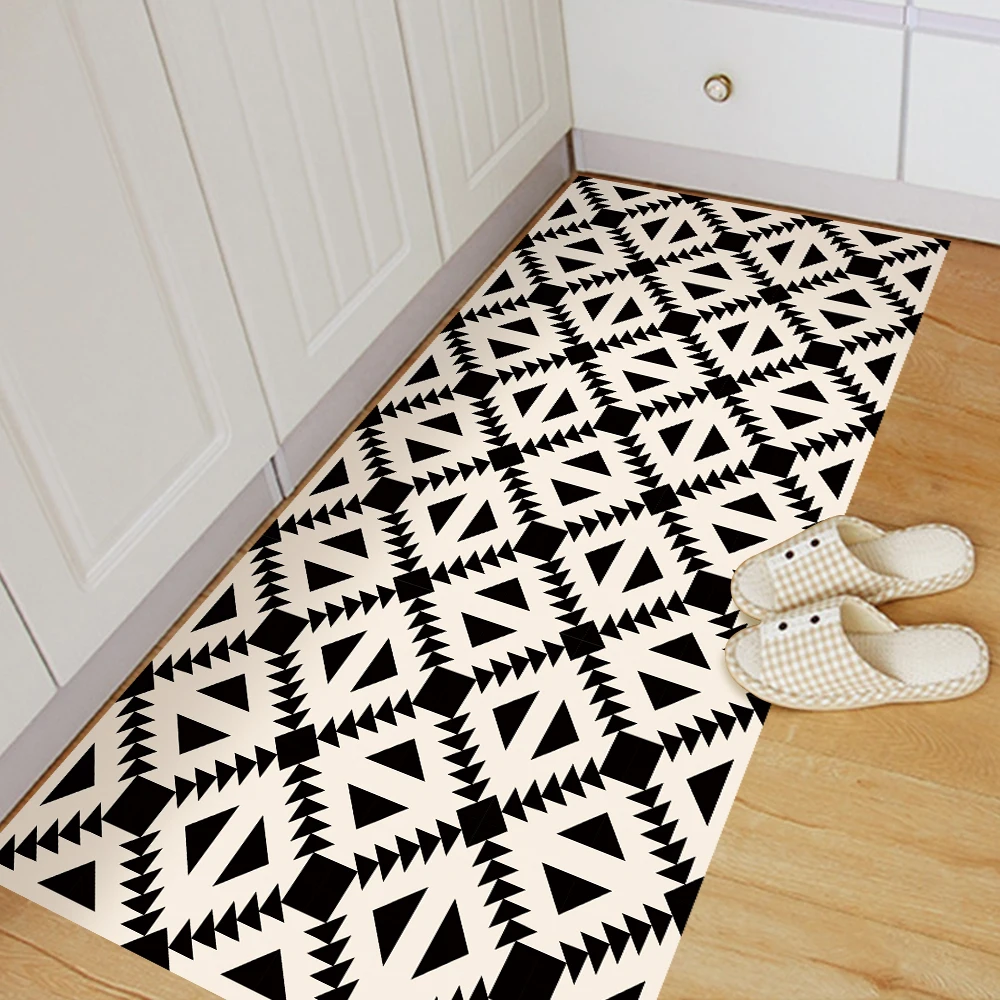 Funlife®Черно-Бежевый Геометрический напольный стикер декоративные