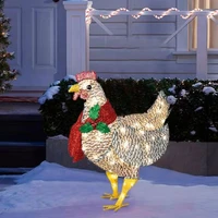 christmas led night lights solar courtyard light outside garden decoration ornaments chicken hen glowing pastoral chickens lamps