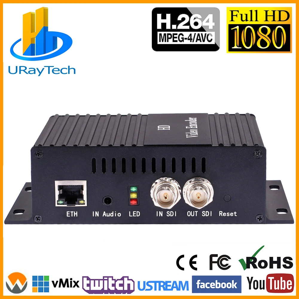 Кодировщик H.264 SD HD 3G SDI для потоковой передачи видео кодировщик IPTV Facebook YouTube Twitch и