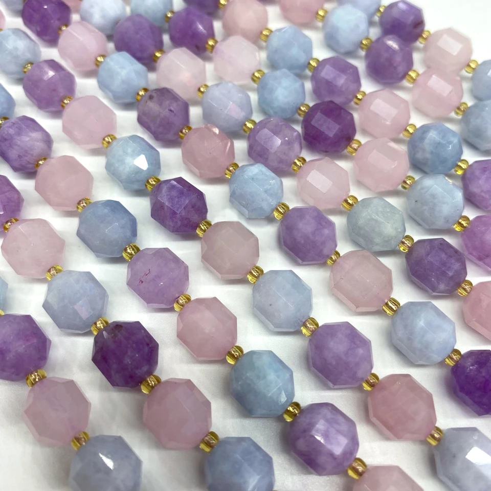 

Natural multi dream quartz aquamarine energy column lantern loose beads crystal DIY design bracelet necklace jewelry making