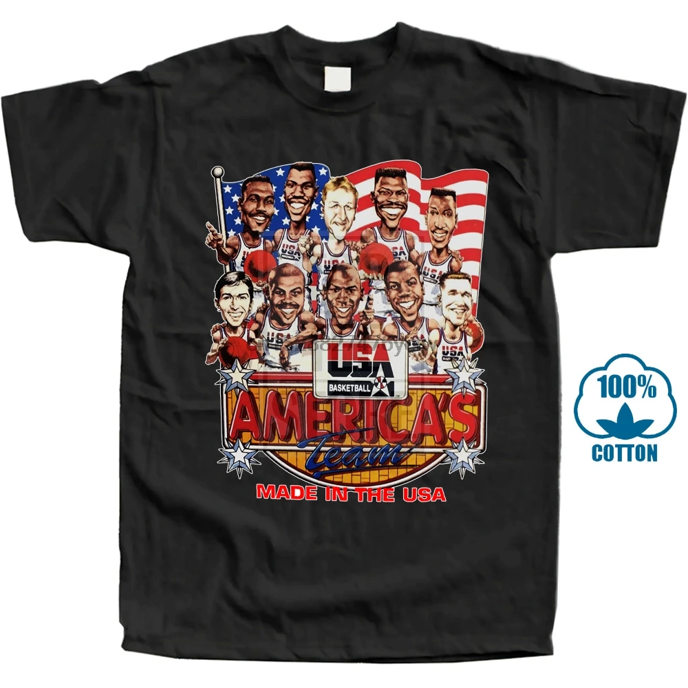 Американский баскетбольный мяч 1992 Dream Team Caricature футболка новый короткий рукав