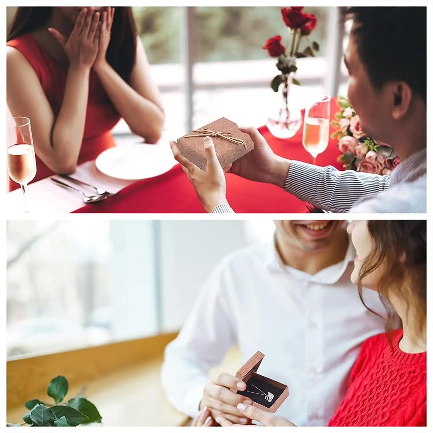 Картонная шкатулка для ювелирных изделий 12 шт. прямоугольная коробка