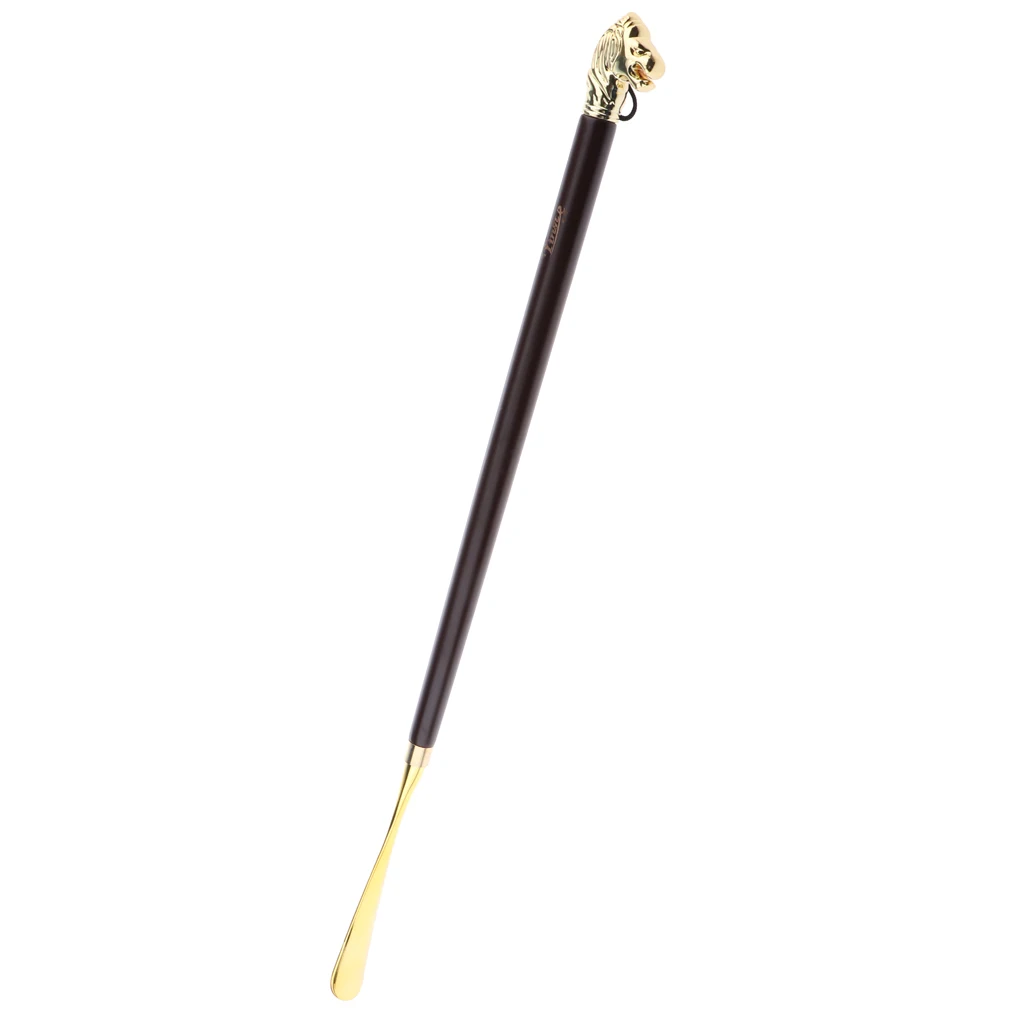 22.8inch Alloy & Wood Long Handle Shoe Horn Shoes Care Tool -Shoehorn