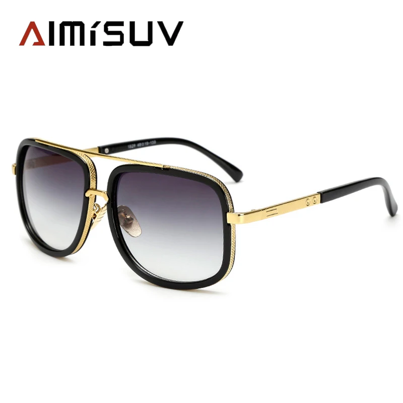 

AIMISUV Oversized Mirror Sunglasses Men Metal Frame 2022 Fashion Brand Design Sun Glasses For Ladies UV400 Gafas de sol