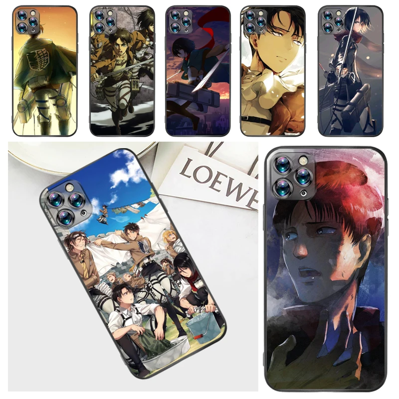 

Attack On Titan Armin Arlert Levi Mikasa Ackerman Eren Jager Phone Case For iPhone 7 8 Plus 6 6S Funda Carcasa Cases