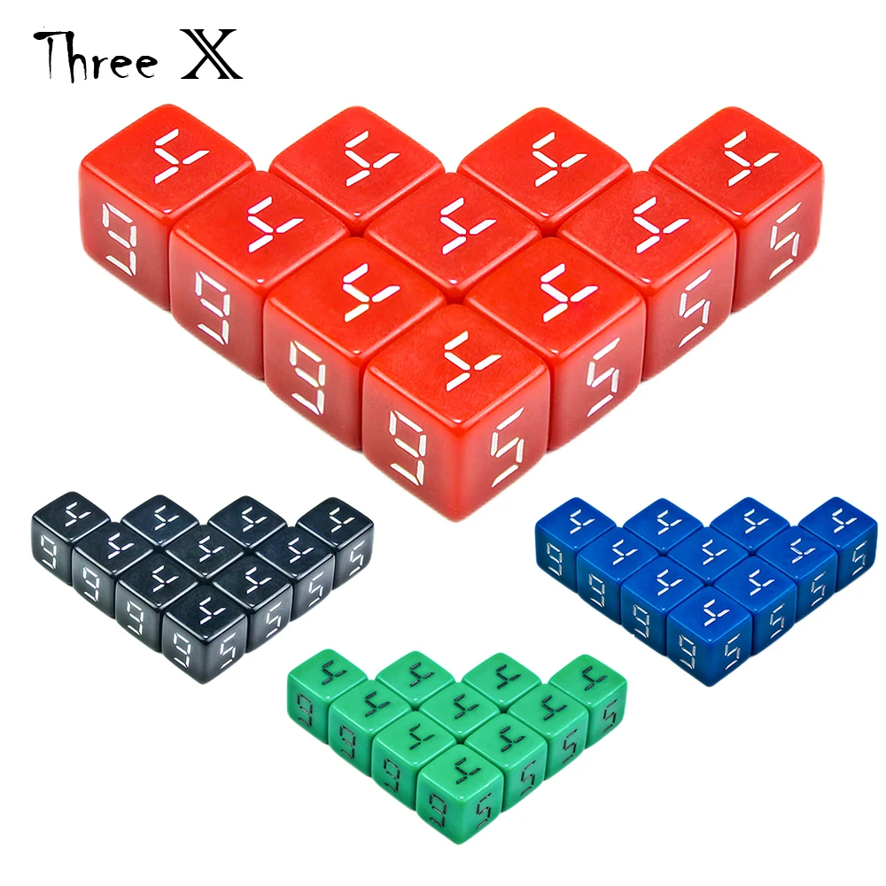 Часы Цифровые игральные кости набор 10 шт. 16 мм D6 Стандартный куб идеально