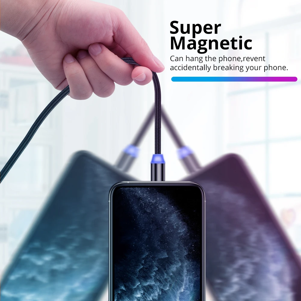 

CMAOS Magnetic Charging Cable Type C Magnetic Cable For Samsung Xiaomi Mobile Phone Charger Micro USB Magnet Cable For Iphone