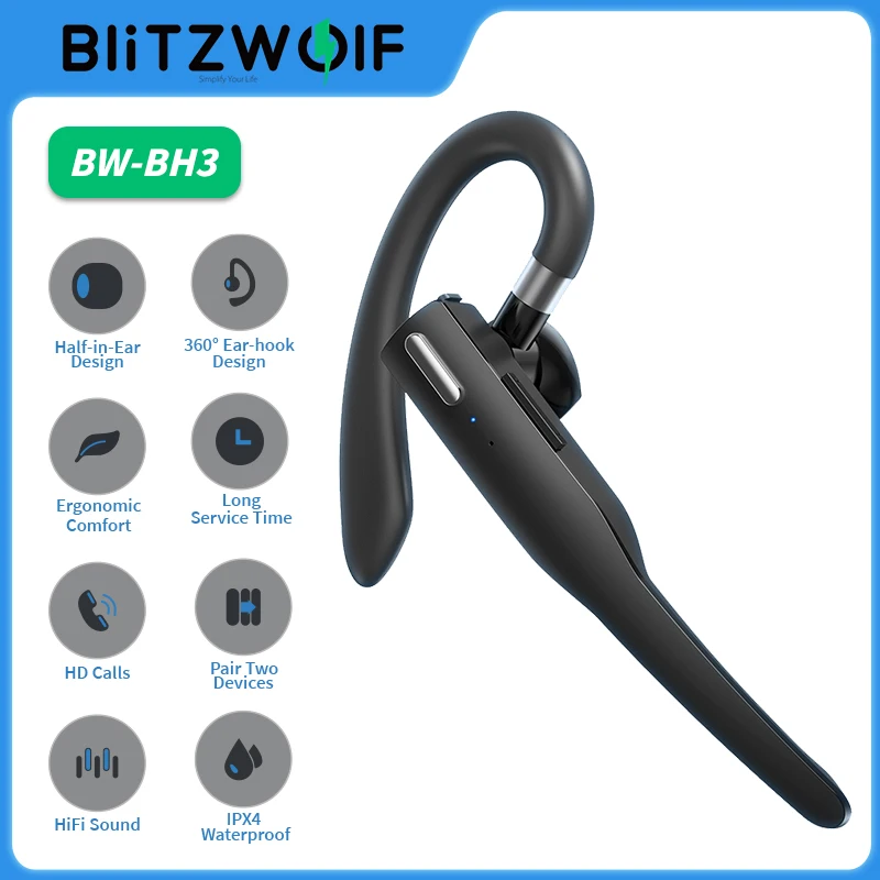 BlitzWolf BW-BH3 bluetooth-совместимые наушники Беспроводные HiFi-музыка HD-звонки