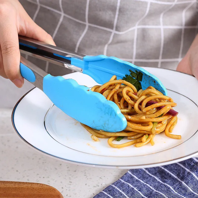 Кухонные щипцы из нержавеющей стали легко фиксирующие для еды набор кухонных