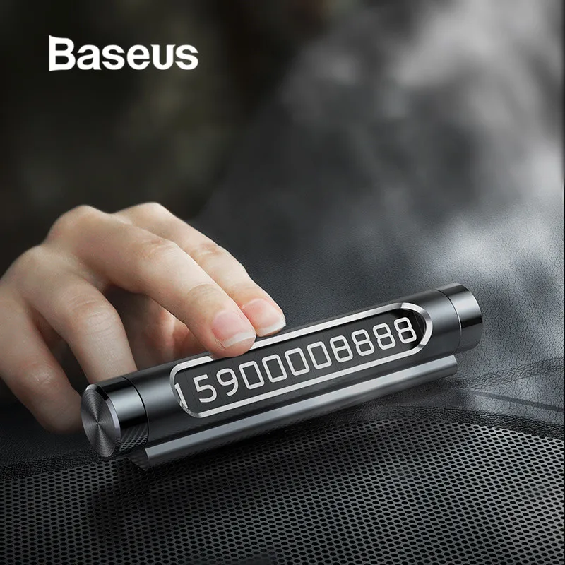 Baseus Автомобильная Временная парковочная карта светящийся номер телефона пластины наклейки для авто ящик стиль автомобиля-Стайлинг кулисный переключатель
