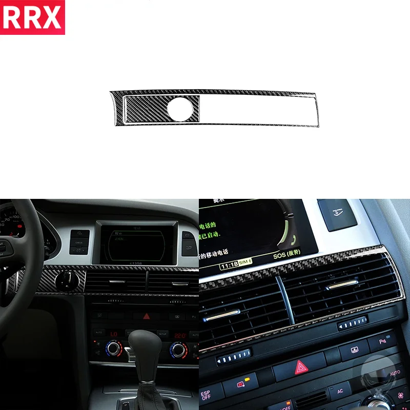 

For Audi A6 S6 2005-2011Carbon Fiber Center Air Outlet Start Key LHD RHD Decorative Stickers Car Accessories Car Trim Covers