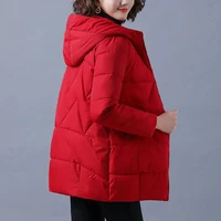 2021 women mid length padded coat new loose m 4xl down cotton jacket winter parkas hooded jackets female coats casual outerwear