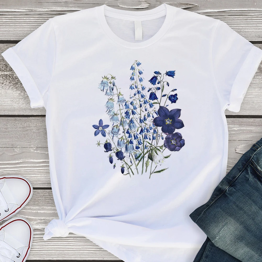 Винтажная Футболка MUMOU Flores Convallariae уличная одежда милый хипстерский Топ для