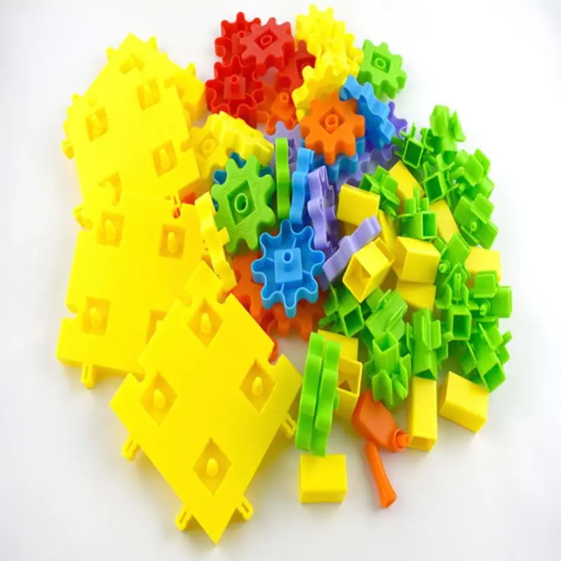 

71Pcs Plastic DIY Rotatable Gear Building Blocks Assemble Jigsaw Disassemble Puzzle Kids Intelligence Educational Toys Children