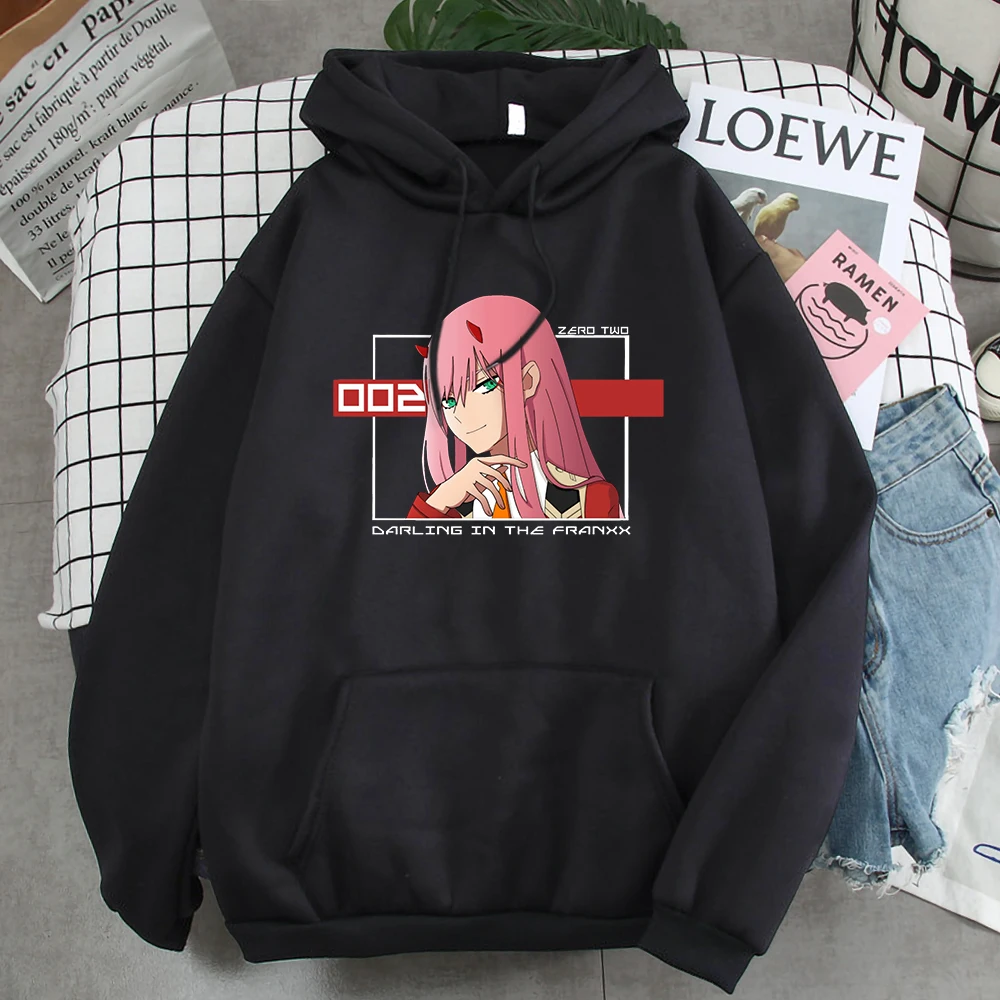 

Darling In The Franxx Hoodie Anime Harajuku Zero Two Beautiful Girl Print Unisex Streetwear Loose Hip Hop Warm Hooded Sweatshirt