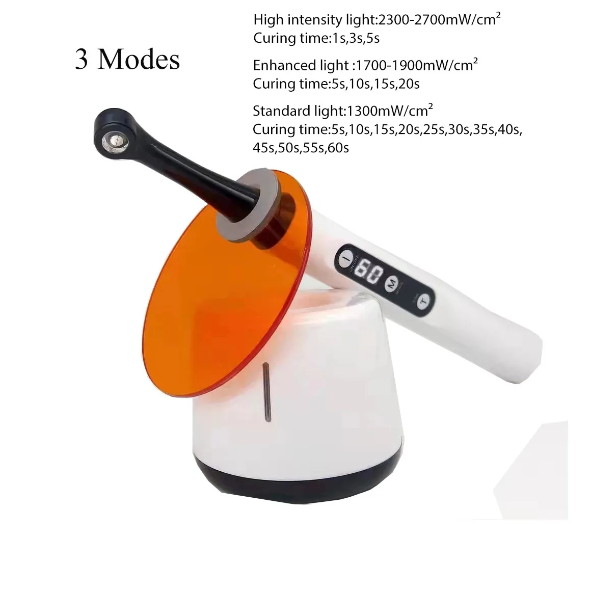 Dental Light Curing Machine 1 Second Wireless LED Cure Lamp Composite Resin Blue 2700mW/c㎡ 5W High Power Dentistry Equipments