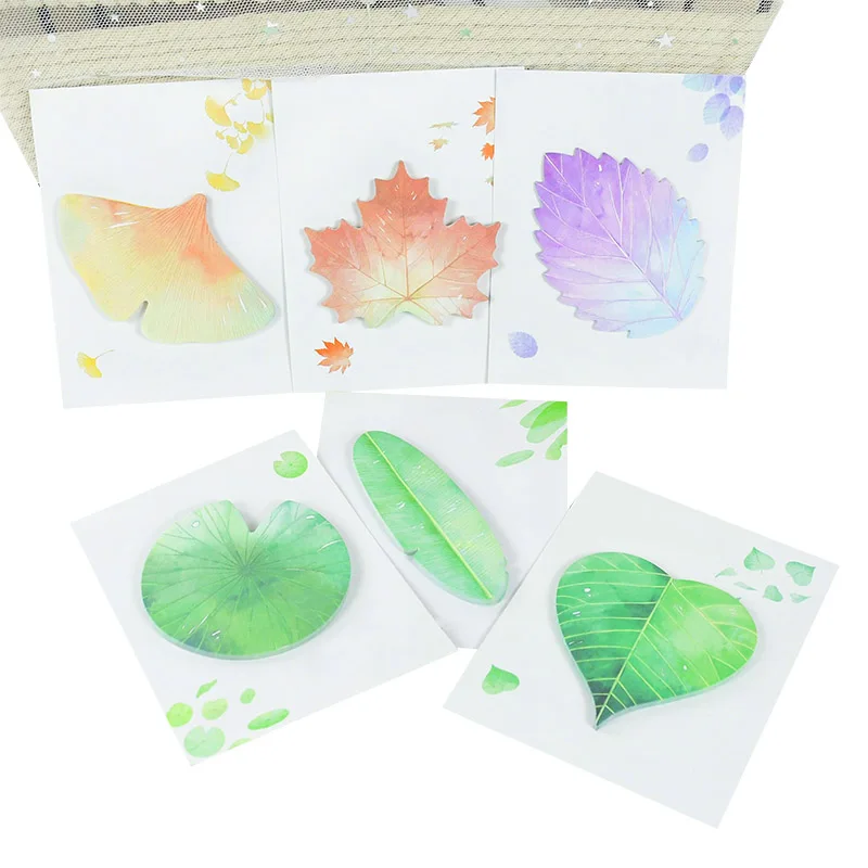 

30Sheets Leaves Sticky Note Memo Self-Adhesive Sticker Creative Daily To Do List School Stationery Supplies Office Accessories