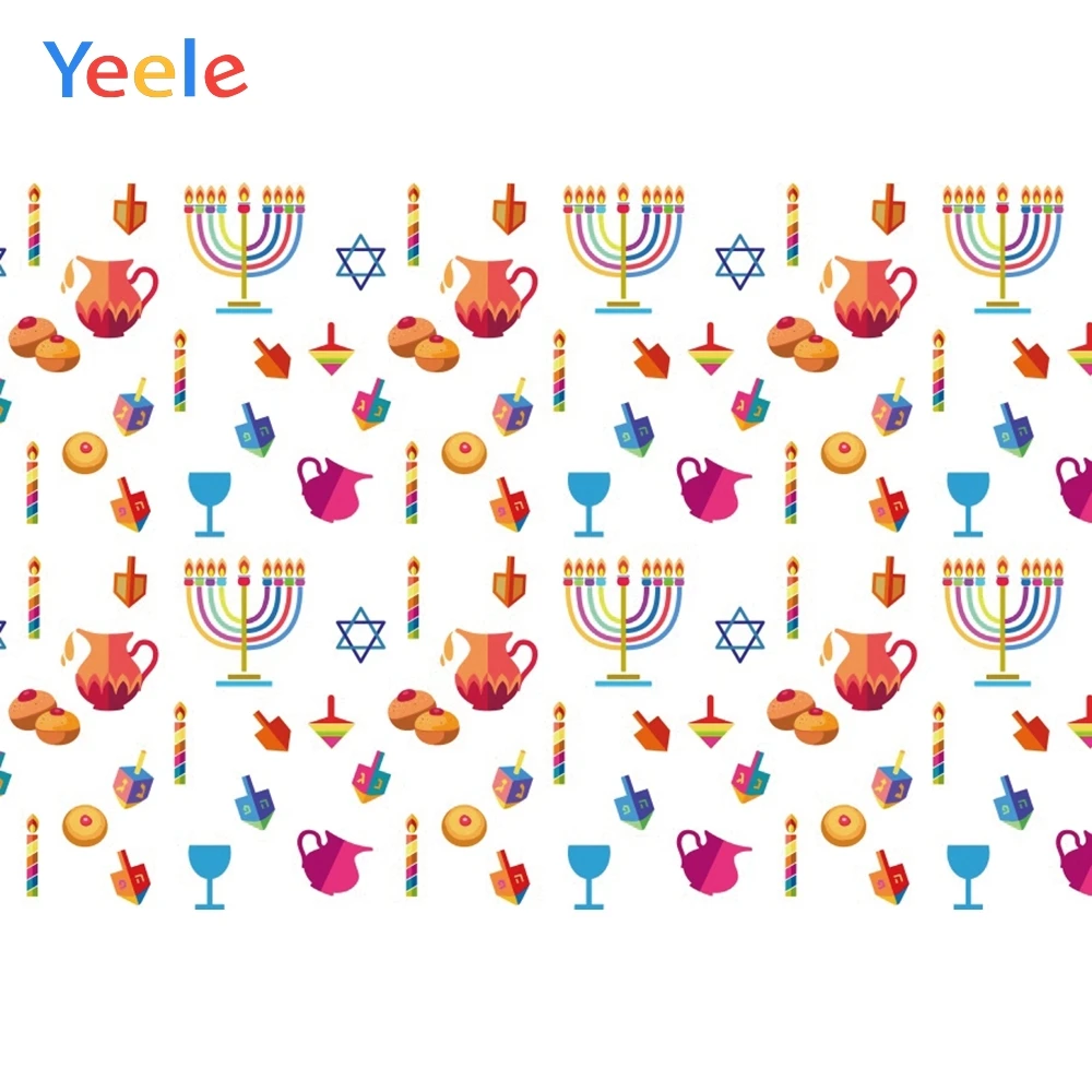 Yeele счастливый Hanukkah вечеринка Декор свечи сладости фотографии фоны