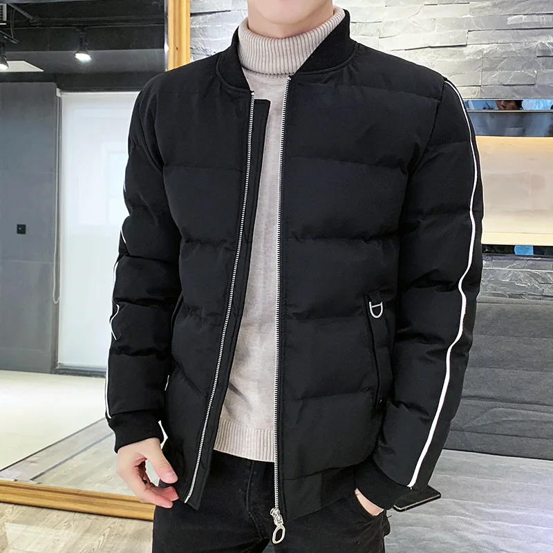 New Style Stand-up Collar Cotton-padded Jacket Men's Baseball Collar Autumn and Winter Down Jacket