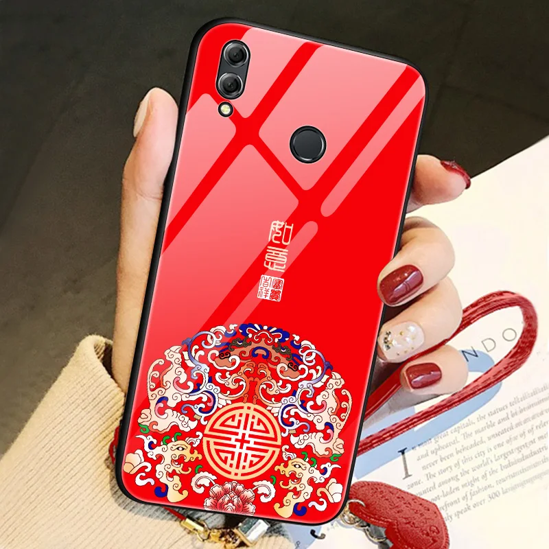 Роскошный чехол для huawei nova plus из закаленного стекла в китайском стиле