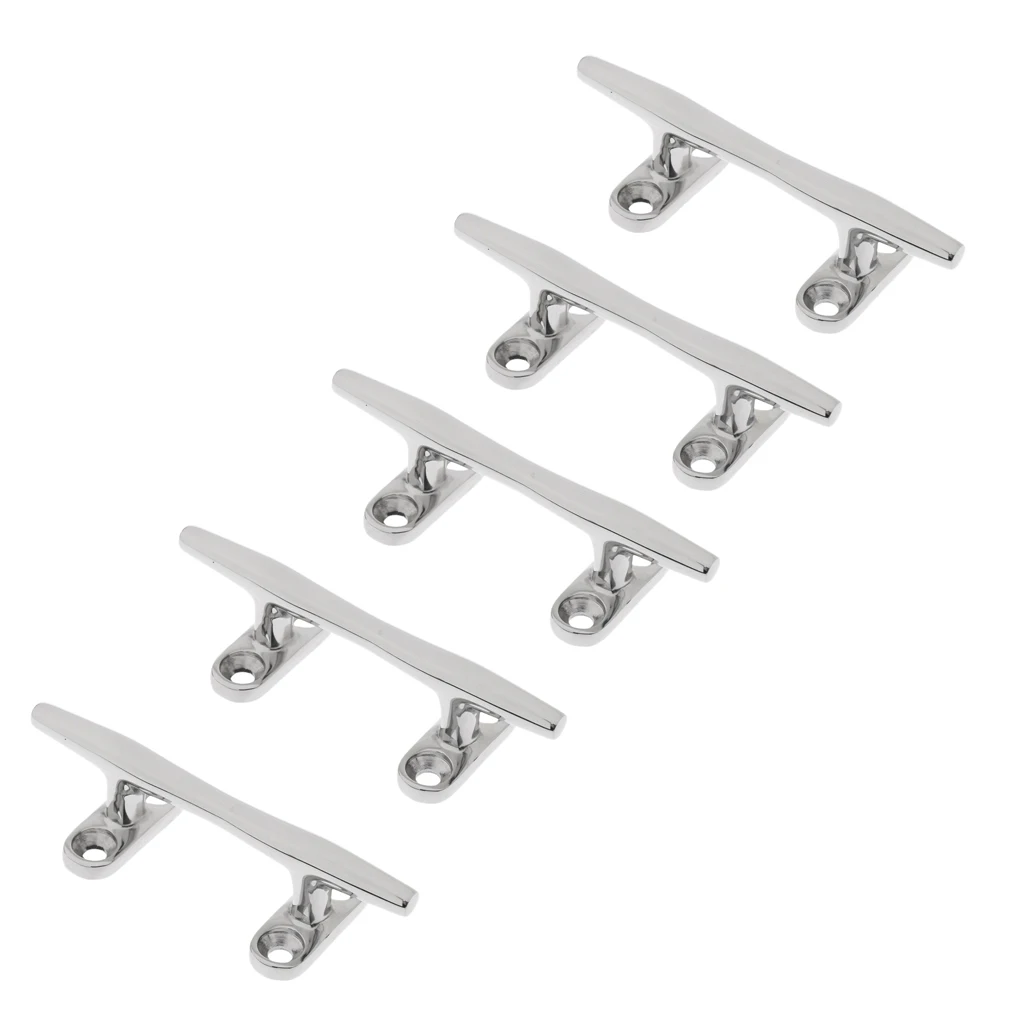 

5x10cm Boat Dock Rope Line Cleat Marine Stainless Steel Mooring Deck Cleat