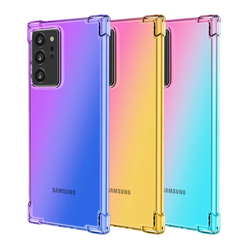 

For Samsung Galaxy A72 A12 Luxury Colorful Transparent Gradient Soft Back Cover For Samsung Galaxy F41 Capa Protective Shell