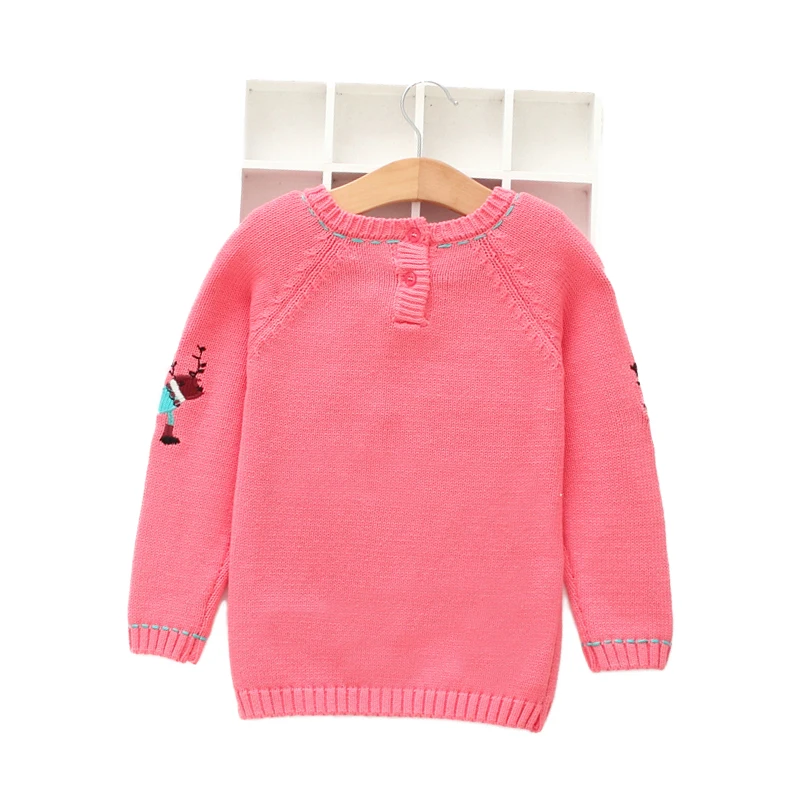 2021 Рождественский детский свитер для девочки на зиму из хлопка и снеговиками