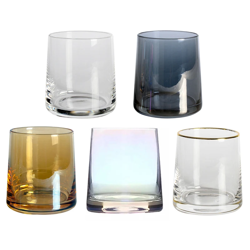 

Whiskey Glass wine Crystal Glass Cup Beer mug Golden Rim Transparent Coffee mug Milk Tea Mug Home Bar Drinkware Glass Cup