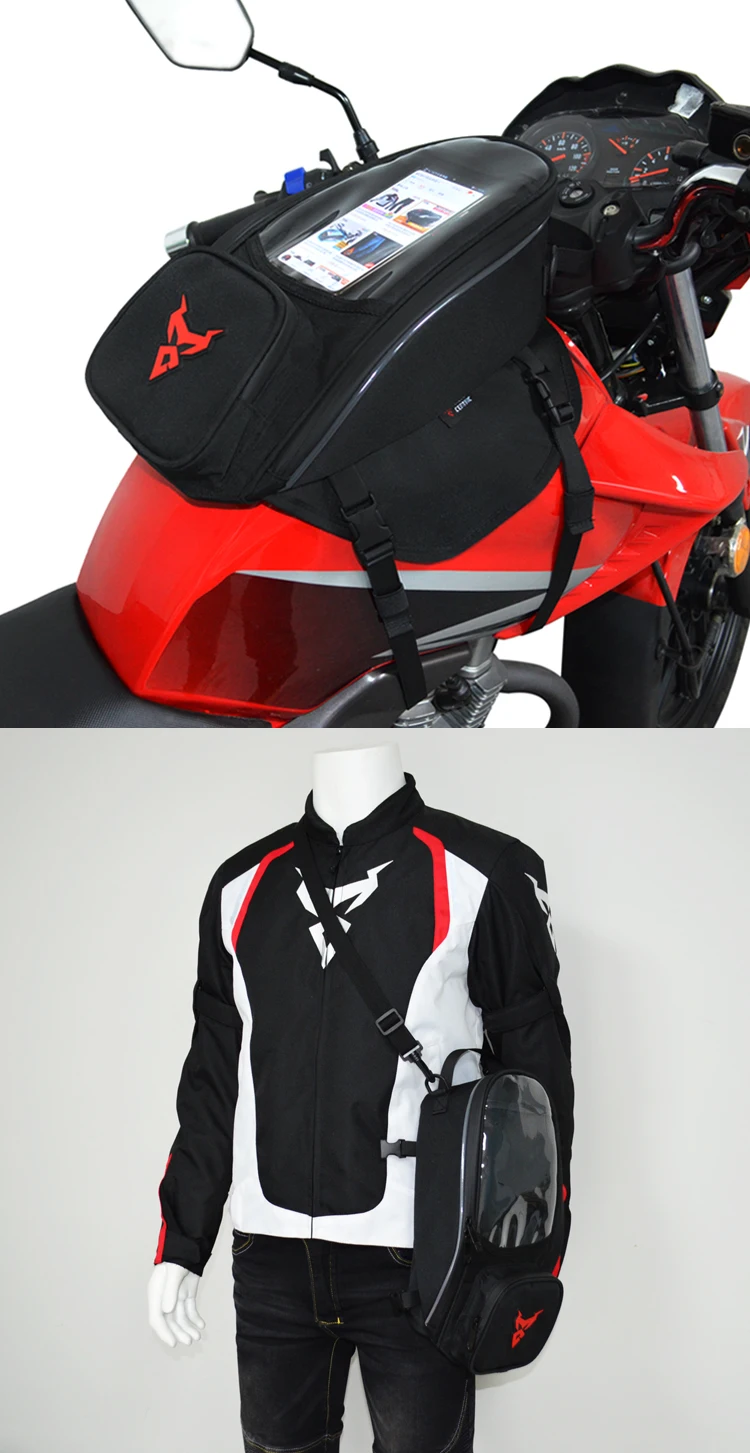 

Waterproof Motorcycle Fuel Bag Mobile Phone Navigation Bag Moto Multi-functional Small Oil Tank Package Magnetic Fixed Hangers