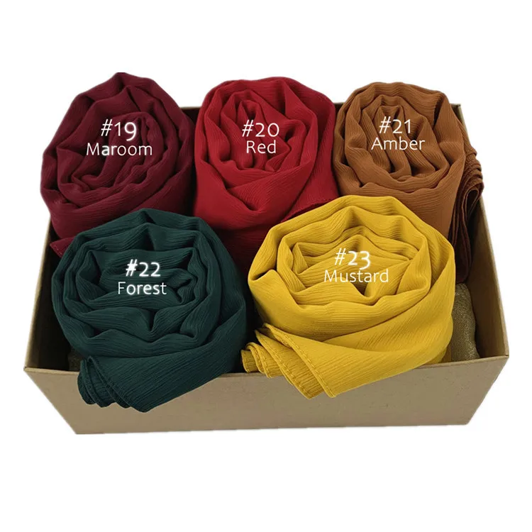 Новый HI Q чистый мини шарф из шифона однотонная шаль для женщин хиджаб бандана 18