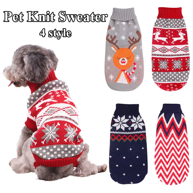 

Casual Pet Sweaters Universal Soft Comfortable Warm Cute Cartoon Knitted Printed Sweaters Dog Sweaters Practical Pet Supplies