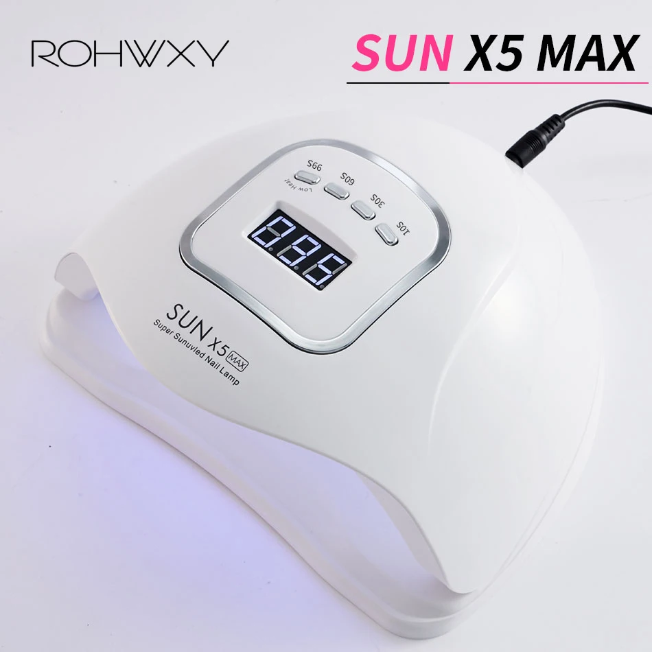 Светодиодный гель лампа ROHWXY Sun X5 MAX для маникюра 80 Вт сушилка всех ногтей