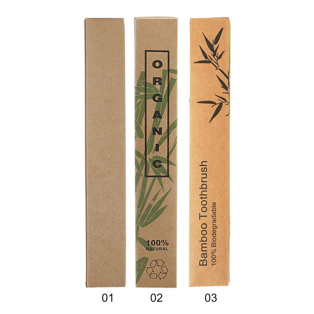 100pcs/lot Bamboo Charcoal Toothbrush Kraft Box Environmental Packing Toothbrushes Case without | Красота и здоровье