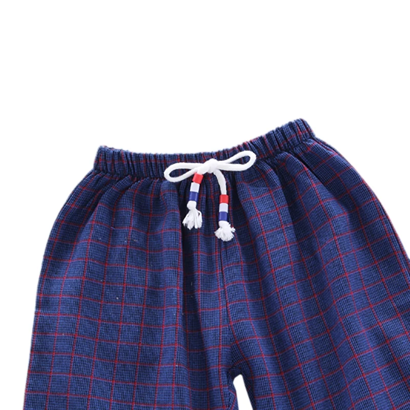 Шорты для мальчиков Брюки Клетчатые хлопковые шорты маленьких Летние детские