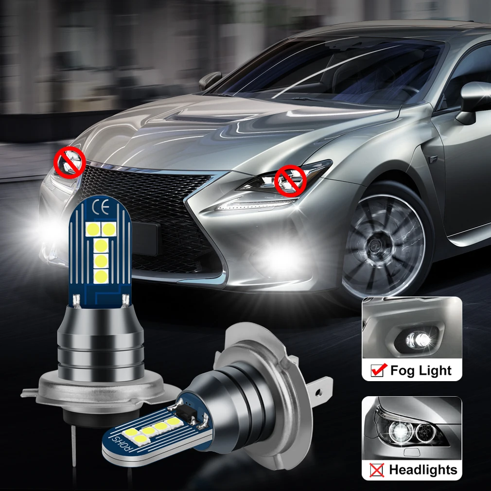 Ультратонкая светодиодная лампа H7 2 шт. 6000K 10SMD 3030 чипов Автомобильные