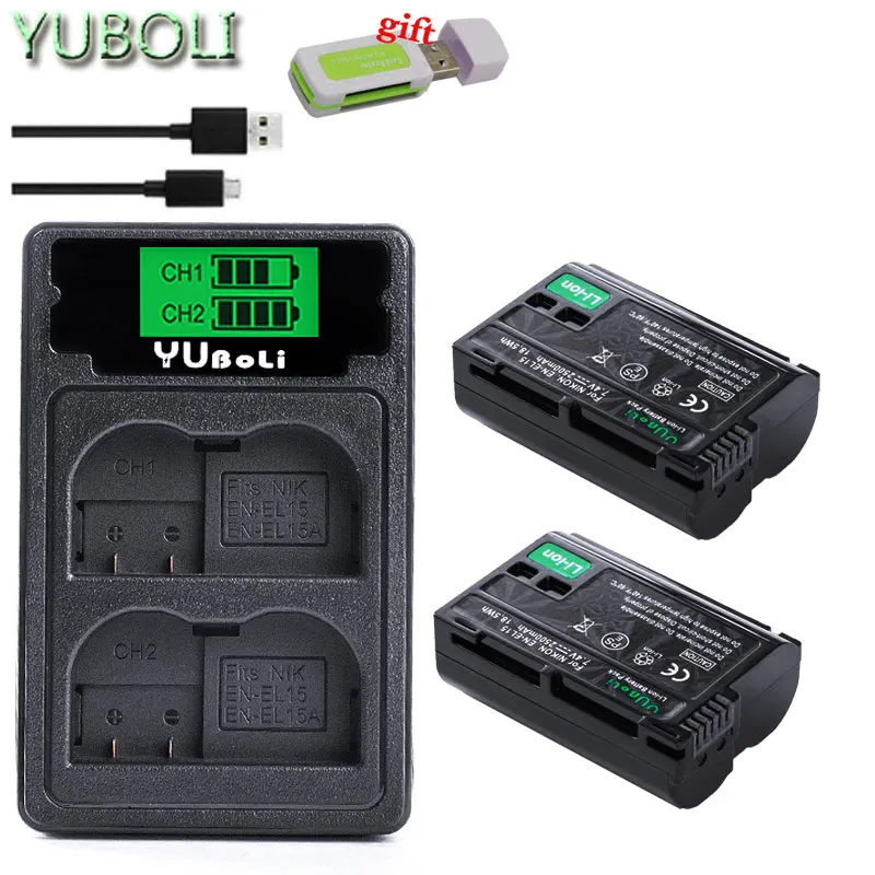 EN-EL15 RU EL15 EN-EL15a ENEL15a RU EL15a Батарея+ USB Dual Зарядное устройство для Nikon D850 D810 D810A D750 D500 D7500 D7200 D7100