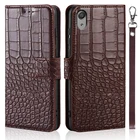 Чехол для Sony Xperia X F5121 F5122, кожаный флип-чехол с крокодиловой текстурой для Sony Xperia X F5121 F5122, чехол с держателем для карт