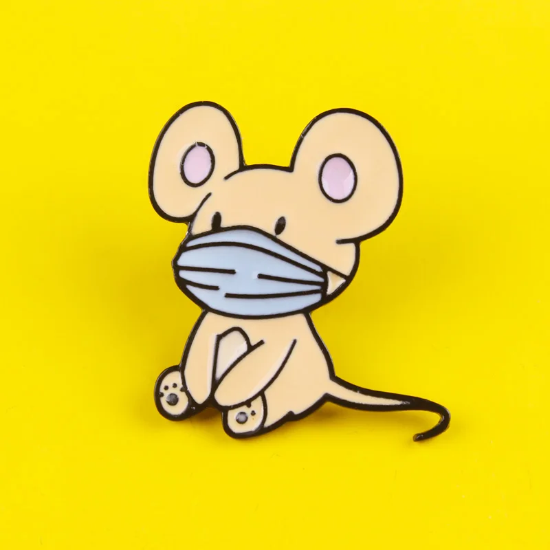 Мультфильм маски животных амулеты из сплава металла и цинка брошь в виде Мода