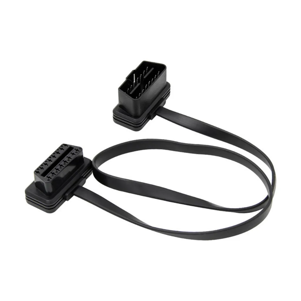 

New OBD2 16 Pin Flat Noodle Male to Female Elbow Extension Diagnostic Cable 2FT car accessories