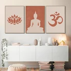 Современная Абстрактная картина с изображением Будды, цветок лотоса, плакат, буддистский принт для гостиной, йоги, настенное художественное украшение