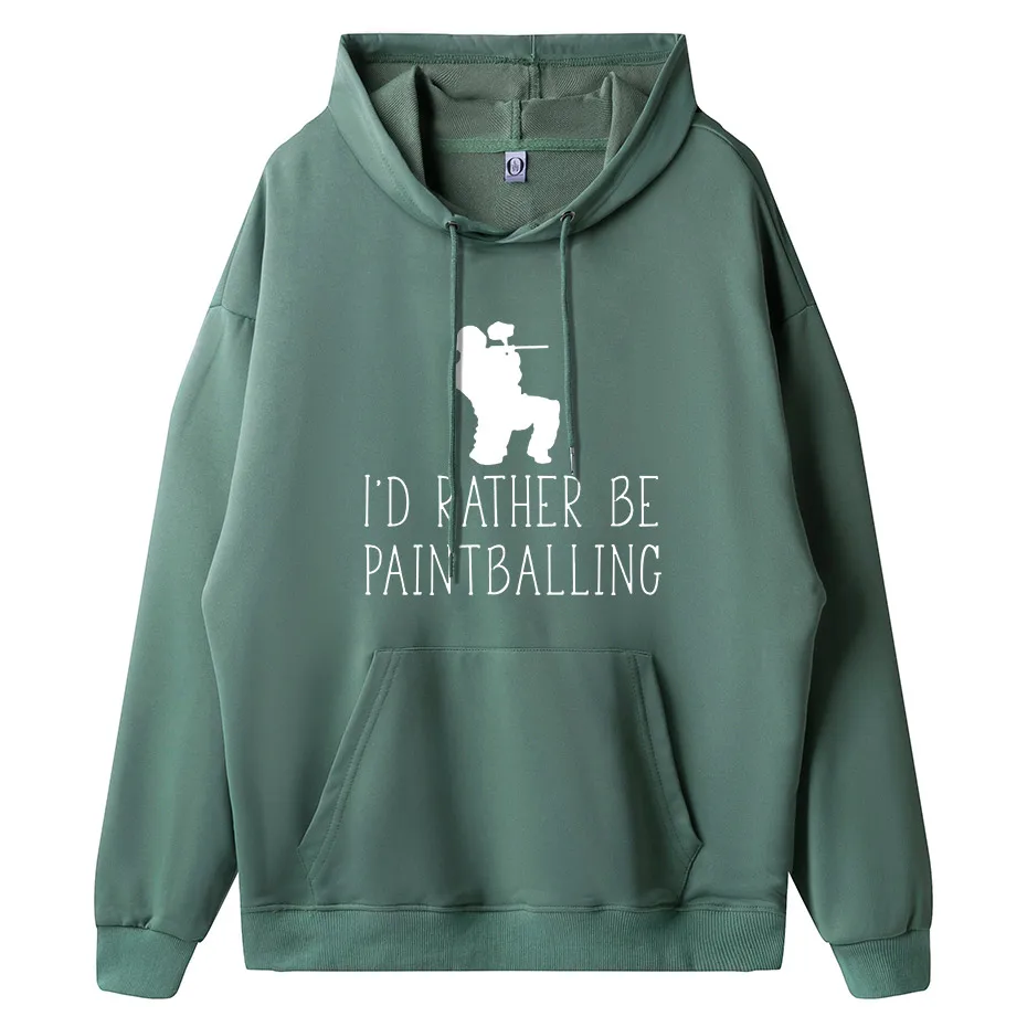 

New I'd Rather Be Paintballing Funny Birthday s Men long Sleeve Cotton Man Clothing Hoodies, Sweatshirts
