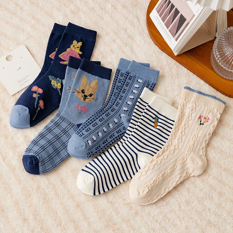 

cartoon striped cute socks women kawaii calcetines mujer harajuku skarpetki damskie calcetas japan woman sock slouch cotton meia