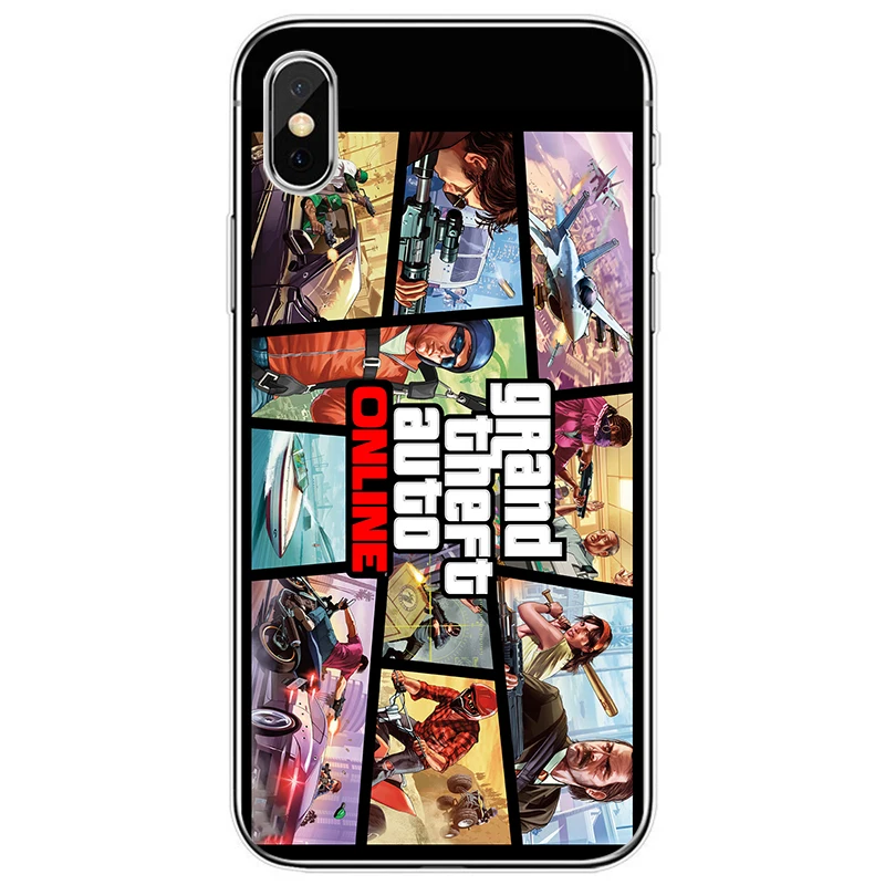 Grand Theft Auto GTA V Cover Soft Silicone TPU Phone Case For iPhone 5 5S SE 6 6plus 7 8 plus X XS XR Max 11 Pro | Мобильные