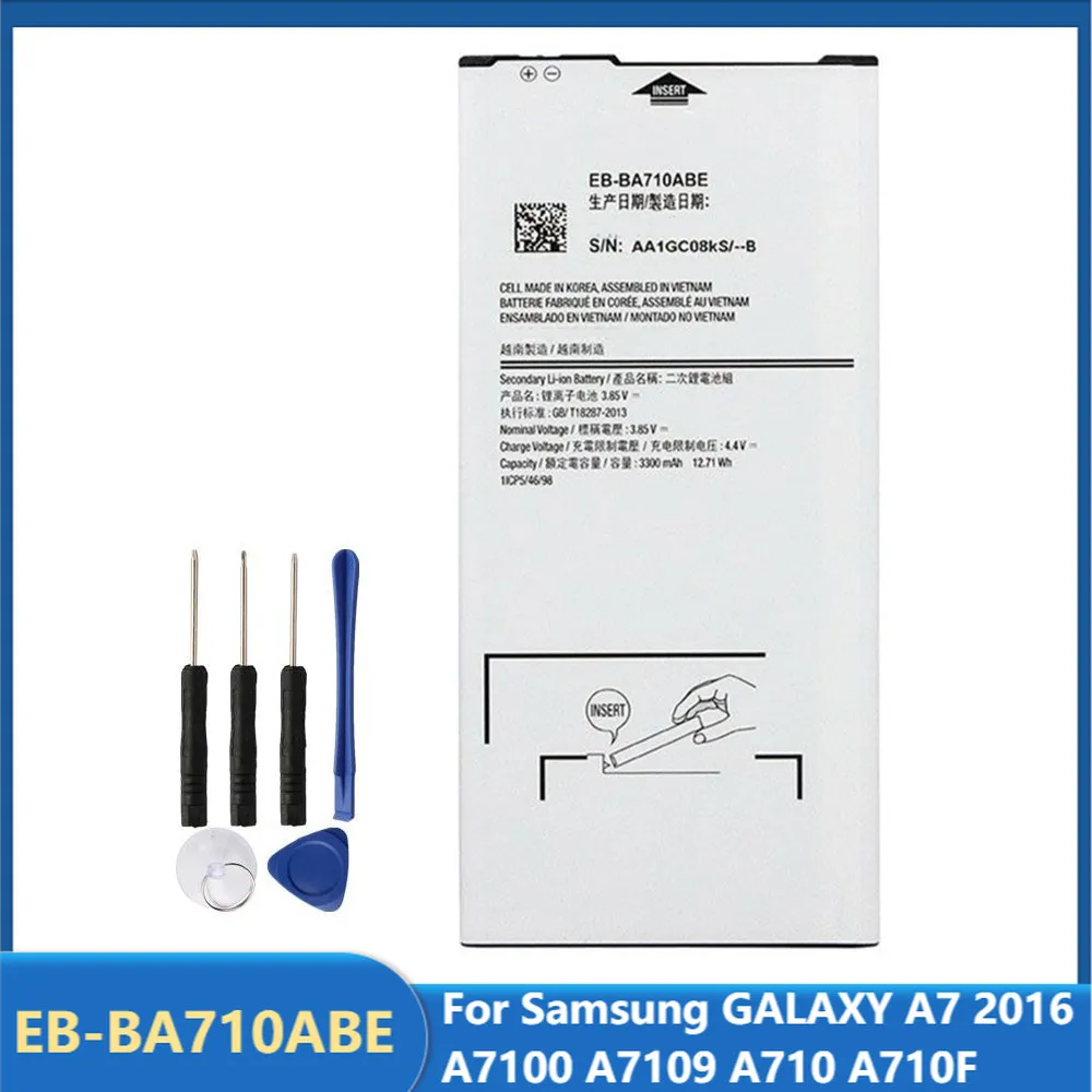 

Original Replacement Phone Battery EB-BA710ABE For Samsung GALAXY A7 2016 A7100 A7109 A710 A710F Rechargeable Batteries 3300mAh