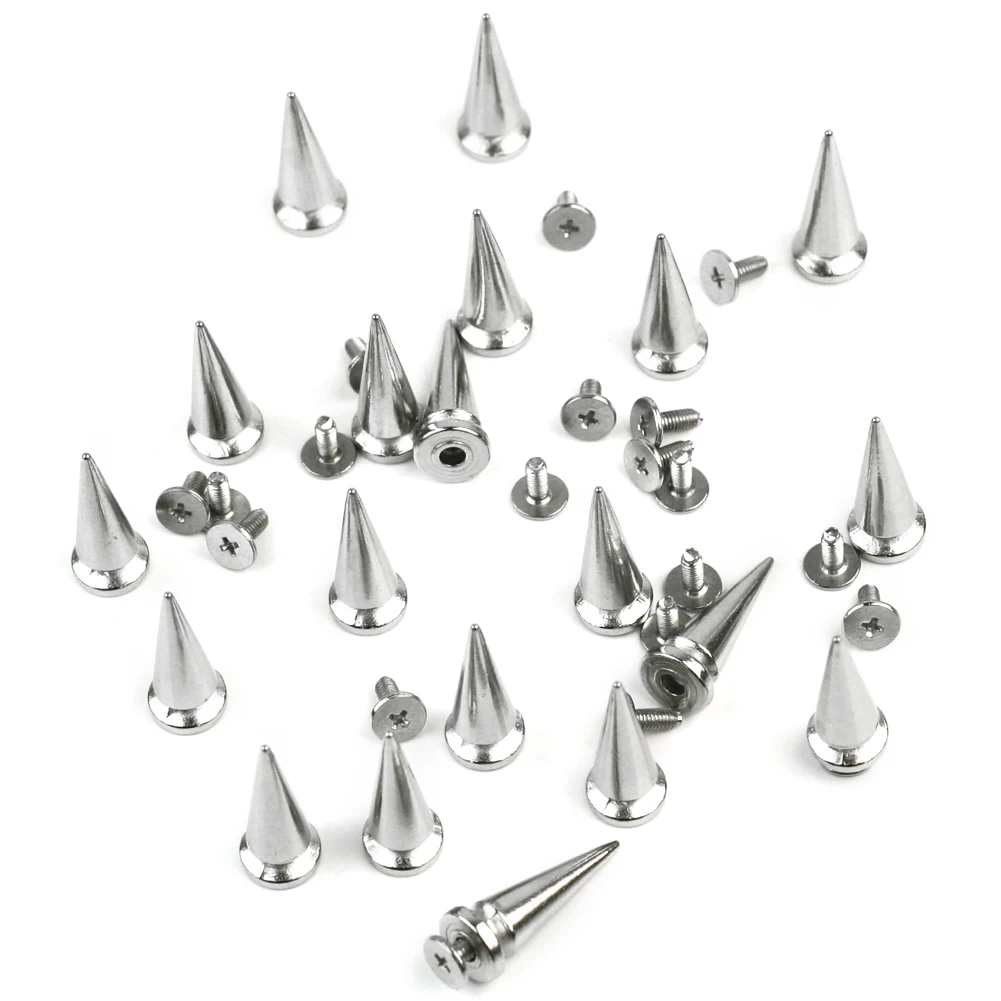 Металлические конусные шипы 20 шт. цилиндрические винты с заклепками кожаная