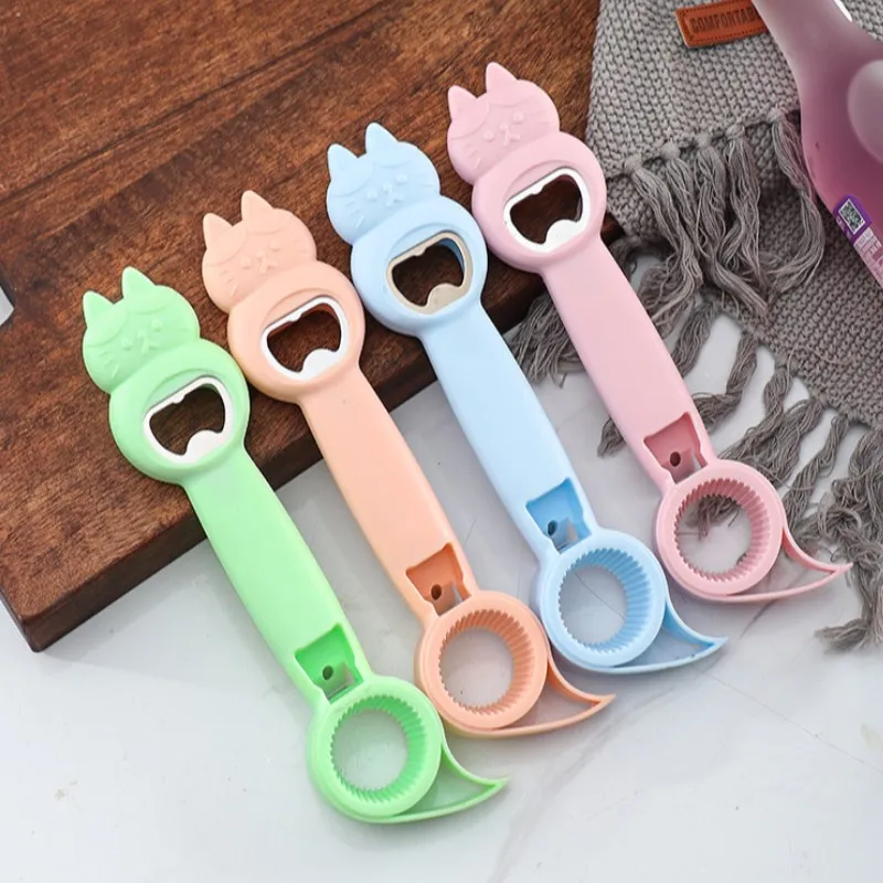 

Four-in-one Bottle Opener Beverage Cans Beer Opener Can Opener Manual Jar Opener Corkscrew Multi-purpose Kitchen Bar Tools