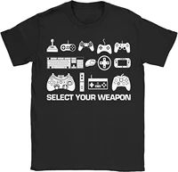 mens select your weapon funny gaming t shirt short casual 100 cotton o neck harajuku t shirts