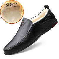 winter warm fur casual shoes genuine leather men loafers luxury brand 2022 driving shoes men italian formal shoes man moccasins