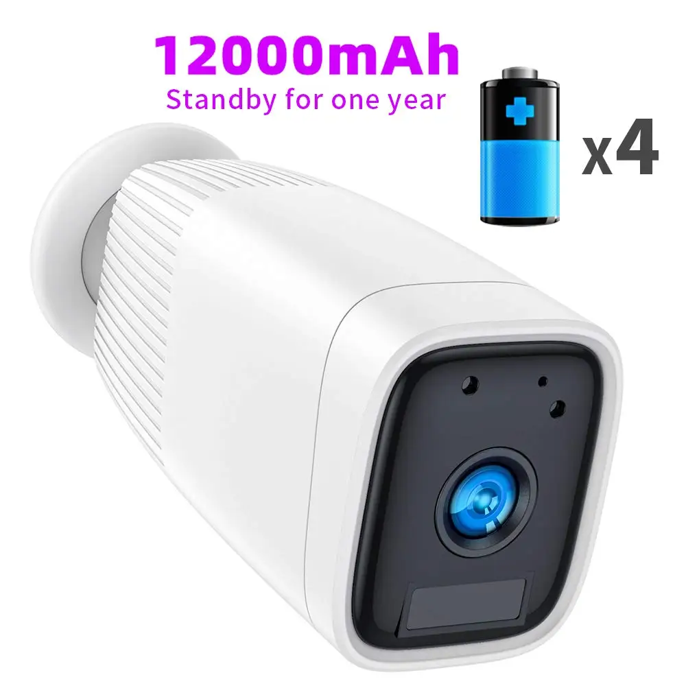 12000mAh Беспроводная Аккумуляторная батарея камера 1080P CCTV безопасности обнаружение